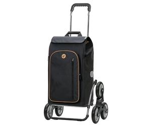 Andersen Einkaufstrolley - klappbar - 61 Liter - Treppensteiger - mit Kühlfach - belastbar 60 kg - Stahlgestell - Trolley - Rad Ø 3 x 13 cm - Royal Shopper Steel Folke schwarz