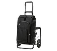 ANDERSEN Einkaufstrolley - Komfort Shopper Hydro 3.0 schwarz | mit Sitz, klappbar, aus Stahl, bis 50 kg - Tasche mit Rucksackfunktion, Thermofach, viel Stauraum, 62 L