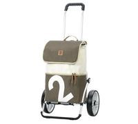 ANDERSEN Einkaufstrolley - Royal Shopper 360° Mole 2 | mit Kugellagerrädern, große Räder, 25 cm, aus Alu, bis 50 kg - Tasche aus gebrauchtem Segeltuch, Upcycling, 41 L