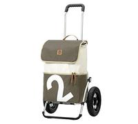ANDERSEN Einkaufstrolley - Royal Shopper 360° Mole 2 | mit Luftbereifung, große Räder, 29 cm, aus Alu, bis 50 kg - Tasche aus gebrauchtem Segeltuch, Upcycling, 41 L