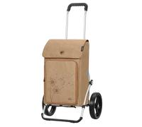 ANDERSEN Einkaufstrolley - Royal Shopper Erbo beige | mit Flüsterrädern, große Räder, 25 cm, aus Alu, bis 50 kg - Tasche mit Thermofach, Fronttasche, Reflektoren, 45 L