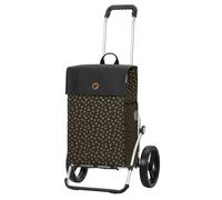 ANDERSEN Einkaufstrolley - Royal Shopper Fita schwarz | mit Flüsterrädern, große Räder, 25 cm, aus Alu, bis 50 kg - Tasche mit Seitentasche, Innenfach, Reflektoren, 47 L