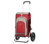 ANDERSEN Einkaufstrolley - Royal Shopper Hydro 2.1 rot | mit Luftbereifung, große Räder, 25 cm, aus Alu, bis 50 kg - Tasche mit Rucksackfunktion, Thermofach, viel Stauraum, 62 L