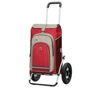 ANDERSEN Einkaufstrolley - Royal Shopper Hydro 2.1 rot | mit Luftbereifung, große Räder, 29 cm, aus Alu, bis 50 kg - Tasche mit Rucksackfunktion, Thermofach, viel Stauraum, 62 L