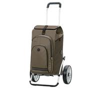 ANDERSEN Einkaufstrolley - Royal Shopper Hydro 3.0 Oliv | mit Kugellagerrädern, große Räder, 25 cm, aus Alu, bis 50 kg - Tasche mit Rucksackfunktion, Thermofach, viel Stauraum, 62 L