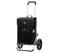 Andersen Shopper Royal Alu klappbar mit 3-Speichenrad Ø 25cm und 45 Liter Tasche Malit schwarz mit Kühlfach