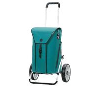 ANDERSEN Einkaufstrolley - Royal Shopper Oli.P 3.0 Petrol | mit Kugellagerrädern, große Räder, 25 cm, aus Alu, bis 50 kg - Tasche mit Thermofach, Rucksackfunktion, Fronttasche, 50 L