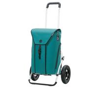 ANDERSEN Einkaufstrolley - Royal Shopper Oli.P 3.0 Petrol | mit Luftbereifung, große Räder, 25 cm, aus Alu, bis 50 kg - Tasche mit Thermofach, Rucksackfunktion, Fronttasche, 50 L