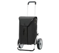 ANDERSEN Einkaufstrolley - Royal Shopper Oli.P 3.0 schwarz | mit Kugellagerrädern, große Räder, 25 cm, aus Alu, bis 50 kg - Tasche mit Thermofach, Rucksackfunktion, Fronttasche, 50 L