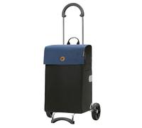 ANDERSEN Einkaufstrolley - Scala Shopper Hera blau | mit Flüsterrädern, klappbar, aus Stahl, bis 40 kg - Tasche mit Seitentasche, Innenfach, Reflektoren, 47 L