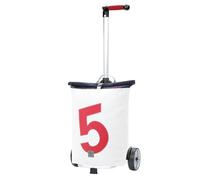 ANDERSEN Einkaufstrolley - Shopper 360° Steg 5 | mit ergonischem 3-Wege-Griff, höhenverstellbar, aus Alu, bis 40 kg - Tasche aus gebrauchtem Segeltuch, Rollverschluss, 43 L