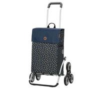 ANDERSEN Einkaufstrolley - Treppensteiger Royal Shopper Fita blau | ideal für Treppen, aus Alu, hohe Tragkraft, bis 50 kg - Tasche mit Seitentasche, Innenfach, Reflektoren, 47 L