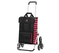 ANDERSEN Einkaufstrolley - Treppensteiger Royal Shopper Jella rot | ideal für Treppen, aus Alu, hohe Tragkraft, bis 50 kg - Tasche mit Seitentasche, Innenfach, Reflektoren, 51 L