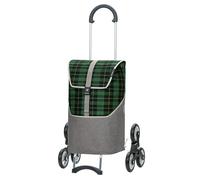 ANDERSEN Einkaufstrolley - Treppensteiger Scala Shopper Gese grün | ideal für Treppen, klappbar, aus Stahl, bis 40 kg - Tasche mit Kordelzug, Fronttasche, Reflektoren, 46 L