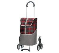 ANDERSEN Einkaufstrolley - Treppensteiger Scala Shopper Gese rot | ideal für Treppen, klappbar, aus Stahl, bis 40 kg - Tasche mit Kordelzug, Fronttasche, Reflektoren, 46 L