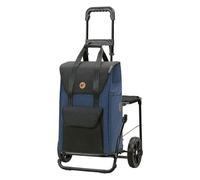ANDERSEN Einkaufstrolley - Komfort Shopper Senta 2.0 blau 49 L Einkaufswagen, stilvoll, wasserabweisend, klappbar, mit Sitz, multifunktional