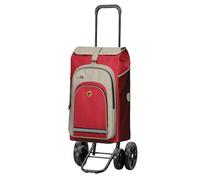 Andersen Shopper Quattro Stahl höhenverstellbar mit Rad Ø 15 und 20cm und 62 Liter Tasche Hydro 2.0 mit Kühlfach rot