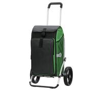 Andersen Shopper Royal mit 3-Speichenrad Alu klappbar mit Rad Ø 25 cm und Tasche Tomo mit Kühlfach grün