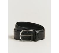 Anderson's Embossed 3,5cm Leather Belt Black Schwarz 85