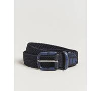 Anderson's Stretch Woven Leather Buckle 3 cm Belt Navy Blau 90