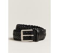 Anderson's Woven Leather 3,5 cm Belt Tanned Black Schwarz 100