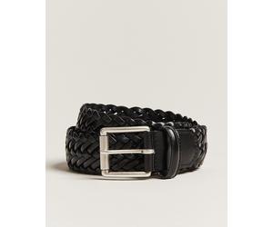 Anderson's Woven Leather 3,5 cm Belt Tanned Black Schwarz 105