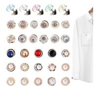 Andibro 30 Stück Anstecknadeln: Perlen-Brosche zum Abdecken, keine Knöpfe zum Annähen, wiederverwendbar, unsichtbar für Blusen, Kleider und mehr