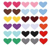 Andibro 30 Stück Herz Flicken zum Aufbügeln,15 Farben Mini Patches zum Aufbügeln 2.5x2cm Kinder Applikation Diy Herz Patches für selbstgemachte Hüte Rucksäcke Kleidung Kleider Hosen Jeans
