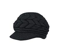 Andiker Damen Barett Mütze Soft Vintage Mütze (DE/NL/SE/PL, Alphanumerisch, Einheitsgröße, Schwarz)