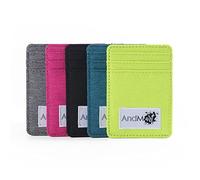 AndMart®️ Slim Wallet Mann Frau RFID Kreditkarteninhaber Karte und Dokumentenhalter abgeschirmte Münze Geldbörse Kleine Brieftasche Slim Banknoten Geldautomatentasche in Buntem und elegantem Canvas