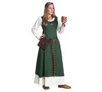 Andracor - Ärmelloses Mittelalter Kleid mit seitlicher Schnürung - Selene - Farbe: Grün - Größe: XL - Individuell einsetzbar für LARP, Mittelalter, Fantasy & Cosplay