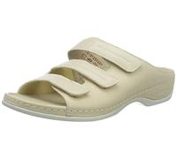 Andrea Bequeme Damen Pantolette von Berkemann aus Leder mit herausnehmbarem Fußbett, Stretcheinsätzen und Klettverschluß