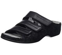 Andrea Bequeme Damen Pantolette von Berkemann aus Leder mit herausnehmbarem Fußbett, Stretcheinsätzen und Klettverschluss