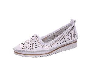Andrea Conti 0021712001 Jeans (Blau) (weiß) - Ballerina - Damenschuhe Modische Pumps / Ballerina, Weiß, leder für Damen, weiß, Größe 39 EU