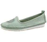 Andrea Conti 0023410 Damen Slipper Ballerina Mokassins Leder, Größe:41 EU, Farbe:Grün