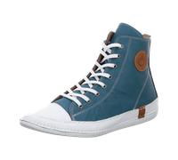 Andrea Conti Damen Stiefelette High Top Sneaker Boot coole Applikationen 0025902, Größe:38 EU, Farbe:Blau