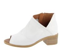 Sandalette ANDREA CONTI, Damen, Gr. 38, weiß, Leder, Glattleder, modisch, Schuhe Sommerboots Peeptoe Ankleboots (66017229-38) weiß
