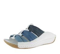 Andrea Conti Damen Pantolette 0779006 – Flacher Slipper weiß/blau-Multi 37 EU
