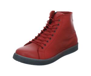 Andrea Conti 3449001443 Chilli/Grau (Rot) - sportlicher Schnürschuh - Damenschuhe Top Trends, Rot, leder für Damen, rot, Größe 41 EU
