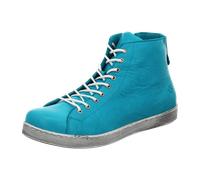 Andrea Conti 0341500 Damen Schnürboots mit Reißverschluss High Top Leder, Größe:40 EU, Farbe:Blau