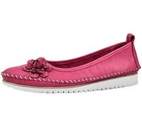 Andrea Conti Damen Ballerina bequem Leder Blume Applikation 0023645, Größe:38 EU, Farbe:Rosa