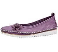 Andrea Conti Damen Ballerina leicht Leder Blüte Florale Applikation 0023645