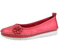 Andrea Conti Damen Ballerina leicht Leder Blüte Florale Applikation 0023645, Größe:38 EU, Farbe:Rosa