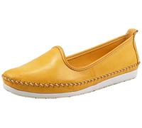 Andrea Conti Damen Ballerina Mokassin Slipper Leder klassisch Schlupf 0027449, Größe:40 EU, Farbe:Gelb