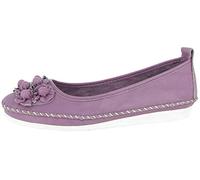 Andrea Conti Damen Ballerina Slipper Leder Florale Applikation Soft 0027987, Größe:38 EU, Farbe:Lila