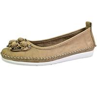 Andrea Conti Damen Ballerina Slipper softes Leder Keilabsatz bequem 0027987, Größe:38 EU, Farbe:Grau