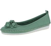 Andrea Conti Damen Ballerina Slipper softes Leder Keilabsatz bequem 0027987, Größe:39 EU, Farbe:Grün