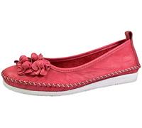 Andrea Conti Damen Ballerina Slipper softes Leder Keilabsatz bequem 0027987, Größe:42 EU, Farbe:Rosa
