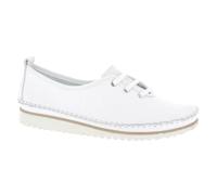 Andrea Conti Damen Leder Schnürschuh Halbschuh Keilabsatz Farbstreifen 0023626, Größe:42 EU, Farbe:Weiß