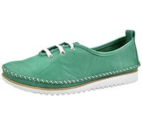 Andrea Conti Damen Leder Schnürschuh Halbschuh Keilabsatz Farbstreifen 0023626, Größe:42 EU, Farbe:Grün